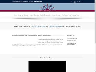 Web site www.coomsa.com, Central Oklahoma Oral and Maxillofacial Surgery Associates