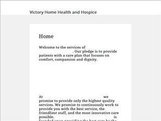 Web site www.victoryhospice.com, Victory Home Health & Hospice